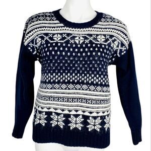 Russ Petites Vintage sweater black white size Small